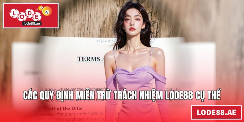 Các quy định miễn trừ trách nhiệm LODE88 cụ thể